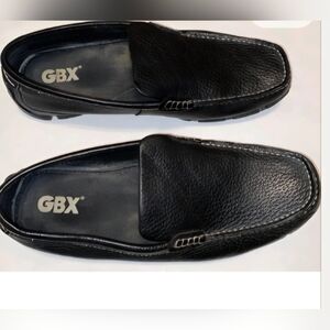 MEN GBX BABALOU BLACK GENUINE LEATHER MOC TOE DRIVING SHOES SIZE: 10